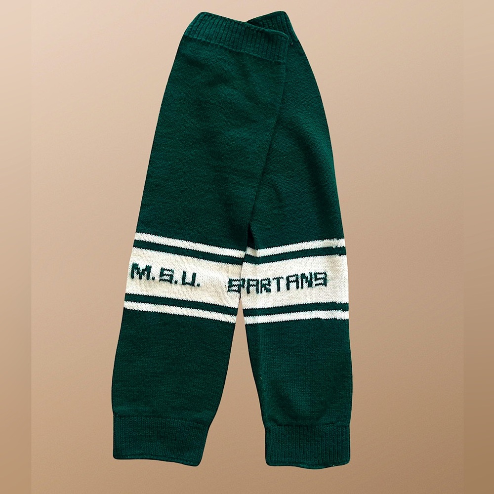 Vintage Michigan State University Green & White M.S.U Spartans Leg Warmers